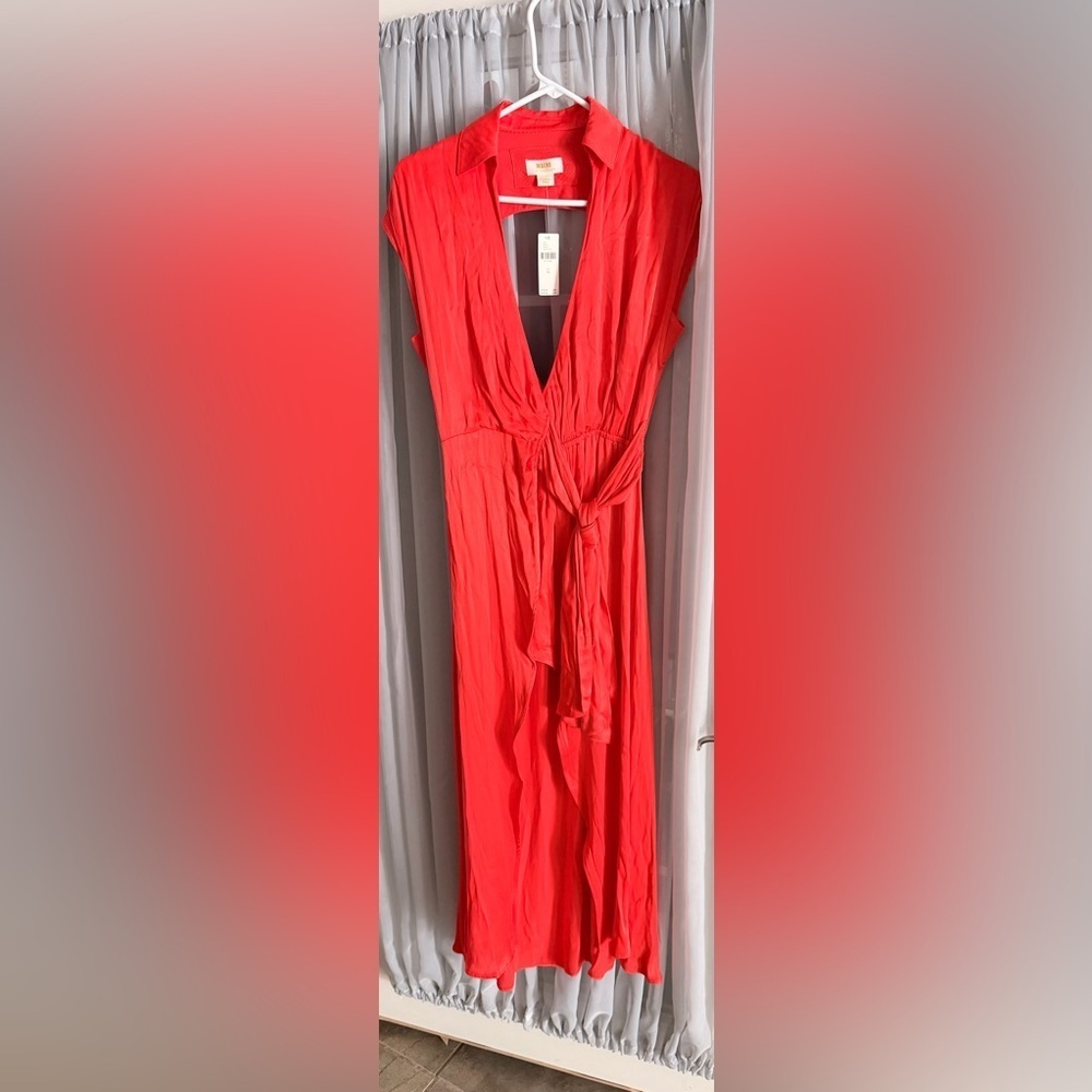 Maeve Red Rouge Backless Wrap Dress New XS - Picture 2 of 8